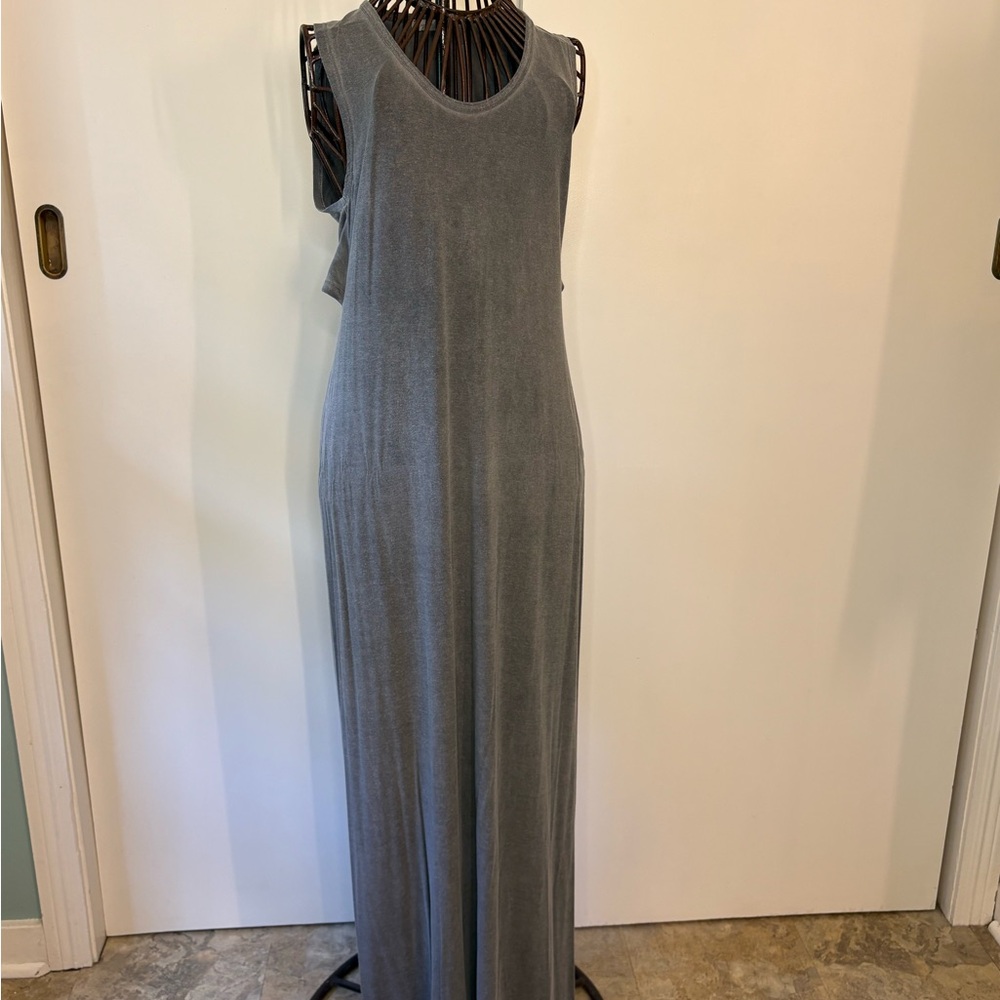 holly Elegant Gray Sleeveless Maxi Dress